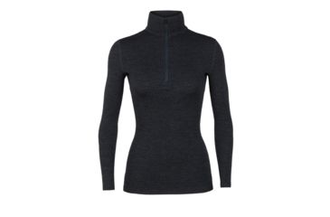 Image of Icebreaker 250 Vertex Long Sleeve Half Zip Mountain Dash - Womens, Jet Heather/Black, Small, 104495-001-S