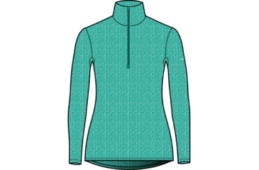 Image of Icebreaker 260 Vertex Long Sleeve Half Zip Herenga Thermal Top - Women's, Flux Green/Snow/J, Small, IB0A56TA974S
