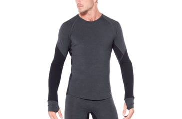 Image of Icebreaker 260 Zone Long Sleeve Crewe - Mens, Jet HTHR/Black, Large, 104360A01L