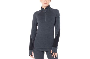Image of Icebreaker 260 Zone Long Sleeve Half Zip, Jet Hthr/Black/Snow, Extra Large, 104394-001-XL