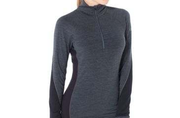 Image of Icebreaker 260 Zone Long Sleeve Half Zip, Jet Hthr/Black/Snow, Extra Large, 104394-001-XL