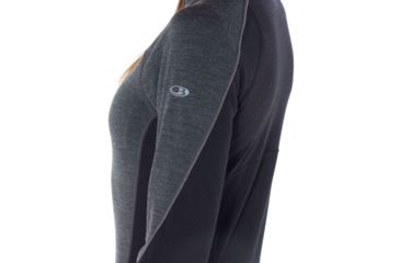 Image of Icebreaker 260 Zone Long Sleeve Half Zip, Jet Hthr/Black/Snow, Extra Large, 104394-001-XL
