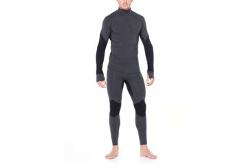 Image of Icebreaker 260 Zone Long Sleeve Half Zip - Mens, Jet HTHR/Black, Small, 104361A01S