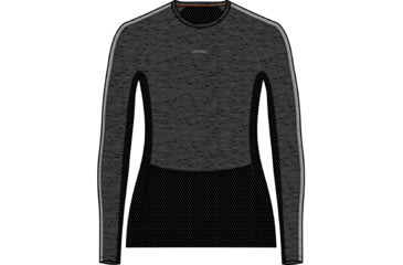 Image of Icebreaker 260 ZoneKnit Long Sleeve Crewe Thermal Top - Women's, Jet Heather/Black/Metro Heather/Cb, Small, IB0A56HL585S