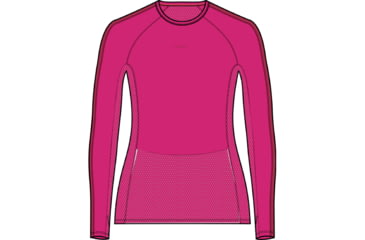 Image of Icebreaker 260 ZoneKnit Long Sleeve Crewe Thermal Top - Women's, Tempo/Electron Pink/Cb, Extra Small, IB0A56HL858XS