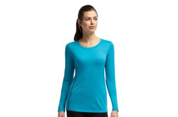 Image of Icebreaker Aero Long Sleeve Crewe - Women's-Agean/Vivid-X-Small