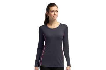 Image of Icebreaker Aero Long Sleeve Crewe - Women's-Panther/Shocking-X-Large