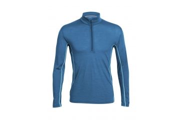 Image of Aero Long Sleeve Half Zip - Mens-Admiral/Cyan-X-Large
