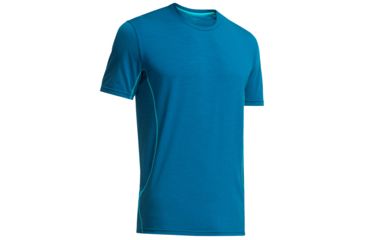 Image of Icebreaker Aero Short Sleeve Crewe - Men's-Petrol/Aquamarine-Medium