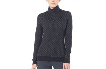 Image of Icebreaker Affinity Thermo Long Sleeve Half Zip - Womens, Black, Medium, 103891-002-M