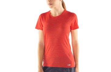 Image of Icebreaker Amplify Short Sleeve Low Crewe - Womens, EMBER HTHR, L, 104765601L