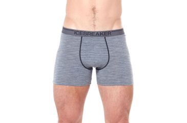 Image of Icebreaker Anatomica Boxers, Gritstone Hthr/Black/Stripe, 2XL, 103029-006-XXL