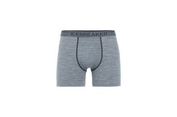 Image of Icebreaker Anatomica Boxers - Mens, Gritstone Heather/Black/Stripe, Small, 103029-006-S