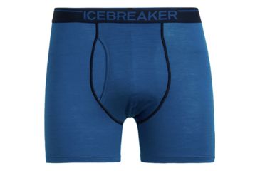 Image of Icebreaker Anatomica Boxers with Fly - Mens, Isle/Midnight Navy, Medium, 103030414M