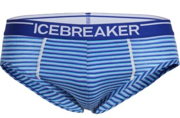 Image of Icebreaker Anatomica Briefs - Men's-Stripe Cobalt/Capri-X-Large