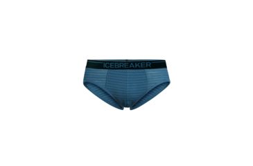 Image of Icebreaker Anatomica Briefs, Mens, Thunder/Black/Stripe, Large, 103031409L