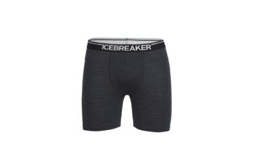 Image of Icebreaker Anatomica Long Boxers - Mens, Jet Heather/Black, Large, 103055-005-L