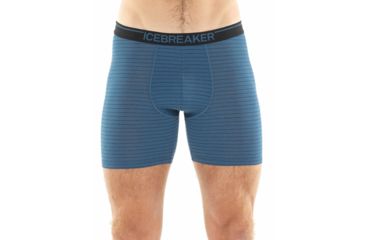 Image of Icebreaker Anatomica Long Boxers - Mens, Thunder/Black/Stripe, M, 103055409M