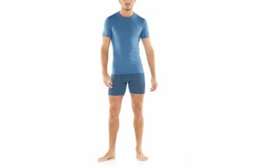 Image of Icebreaker Anatomica Long Boxers - Mens, Thunder/Black/Stripe, M, 103055409M