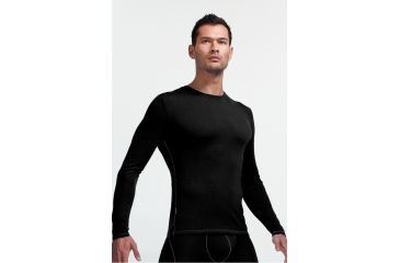 Image of Icebreaker Anatomica Long Sleeve Crewe T-Shirt - Men's, Black, Medium, IB103032001M