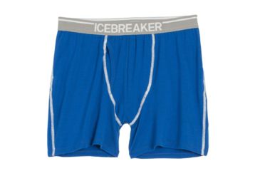 Image of Icebreaker Anatomica Relaxed Boxer with Fly - Men's-Pelorus/White-Large