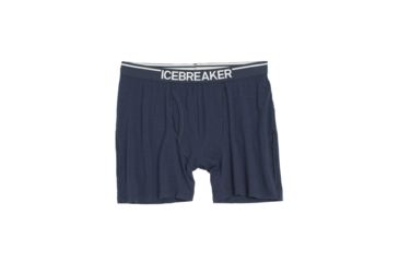 Image of Icebreaker Anatomica Relaxed Boxer with Fly - Men's-Admiral/White-Large
