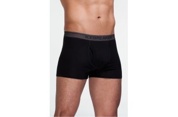 Image of Icebreaker Anatomica Relaxed Boxer with Fly - Mens-Black/Monsoon-Large