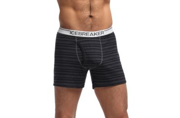 Image of Icebreaker Anatomica Relaxed Boxer with Fly - Mens-Monsoon/White-XX-Large