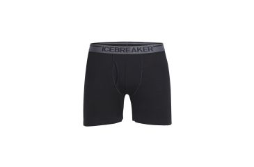 Image of Icebreaker Anatomica Relaxed Boxers w Fly, Black/Monsoon, 2XL, 103052001XXL