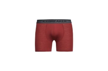 Image of Icebreaker Anatomica Rib Boxers, Vintage Red/Monsoon, L, 103605601L