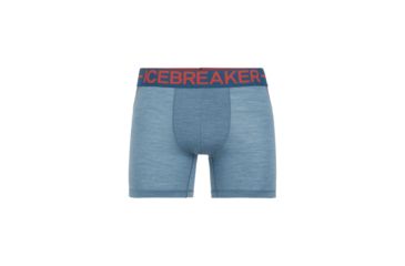Image of Icebreaker Anatomica Zone Boxers - Mens, Granite Blue Heather/Chili Red, Small, 104113-403-S