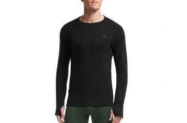 Image of Icebreaker Apex Long Sleeve Crew - Men's-Black/Black-Small