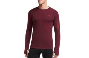 Image of Icebreaker Apex Long Sleeve Crew - Men's-Redwood/Clay-Small