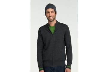 Image of Icebreaker Aries Cardigan Clearance - Men's-Jet/Grass-Medium