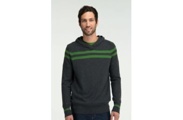 Image of Icebreaker Aries Long Sleeve Hood - Men's-Jet/Grass-Medium