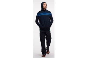 Image of Icebreaker Aries Long Sleeve Hood - Men's-Stealth-Small