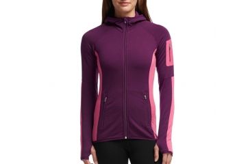 Image of Atom Long Sleeve Hood Jacket - Womens-Maroon/Shocking/Maroon-Small