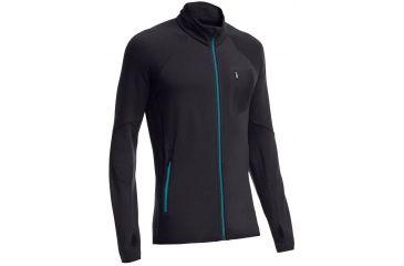 Image of Icebreaker Atom Long Sleeve Zip - Mens-Carbon/Alpine-Large