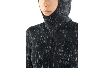 Image of Icebreaker Away Long Sleeve Zip Hood Showers - Women's, Black, Large, 104079002L