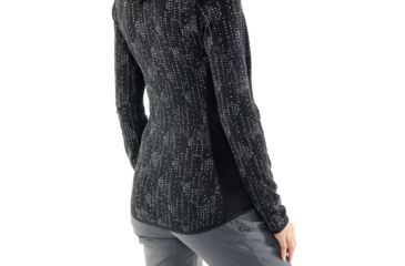 Image of Icebreaker Away Long Sleeve Zip Hood Showers - Women's, Black, Large, 104079002L