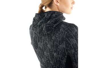 Image of Icebreaker Away Long Sleeve Zip Hood Showers - Women's, Black, Large, 104079002L