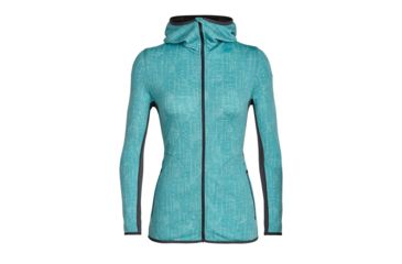 Image of Icebreaker Away Long Sleeve Zip Hood Showers - Women's, Ocean/Monsoon, Medium, 104079301M