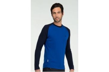 Image of Icebreaker Body Fit Long Sleeve Crewe 260 - Men's-Cobalt/Admiral-Large