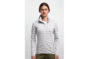 Image of Icebreaker Cascade Long Sleeve Zip Jacket - Women's-Large-Stripe Blizzard Heather