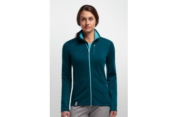 Image of Icebreaker Cascade Long Sleeve Zip Jacket - Women's-Small-Stripe Glacier