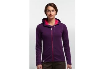 Image of Icebreaker Cascade Plus Long Sleeve Hood Jacket - Women's-Vino/Garnet-Large