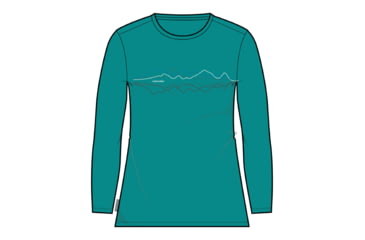 Image of Icebreaker Central Classic Long Sleeve Icebreaker T-Shirt - Women's, Flux Green, Extra Large, IB0A56QT861XL