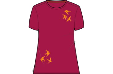 Image of Icebreaker Central Classic Long Sleeve Swarming Shapes T-Shirt - Women's, Electron Pink, Large, IB0A56U1851L