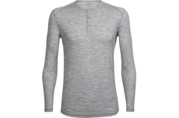 Image of Icebreaker City Lite Long Sleeve Henley, Metro Hthr, S, 104125001S