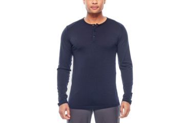 Image of Icebreaker City Lite Long Sleeve Henley, Midnight Navy, M, 104125401M